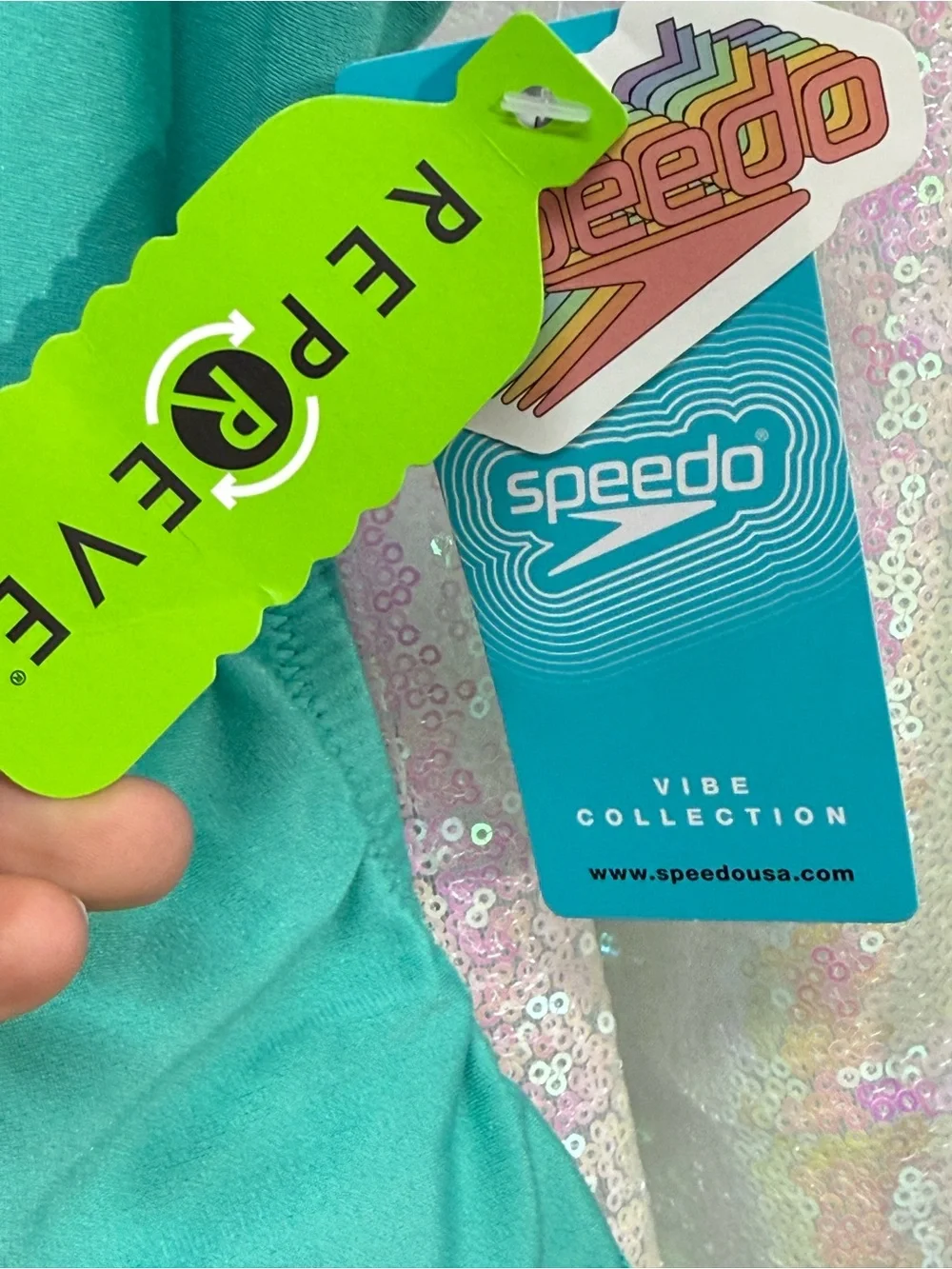 Speedo Endurance girls Teal One-Piece Swimsuit size 24 nwt